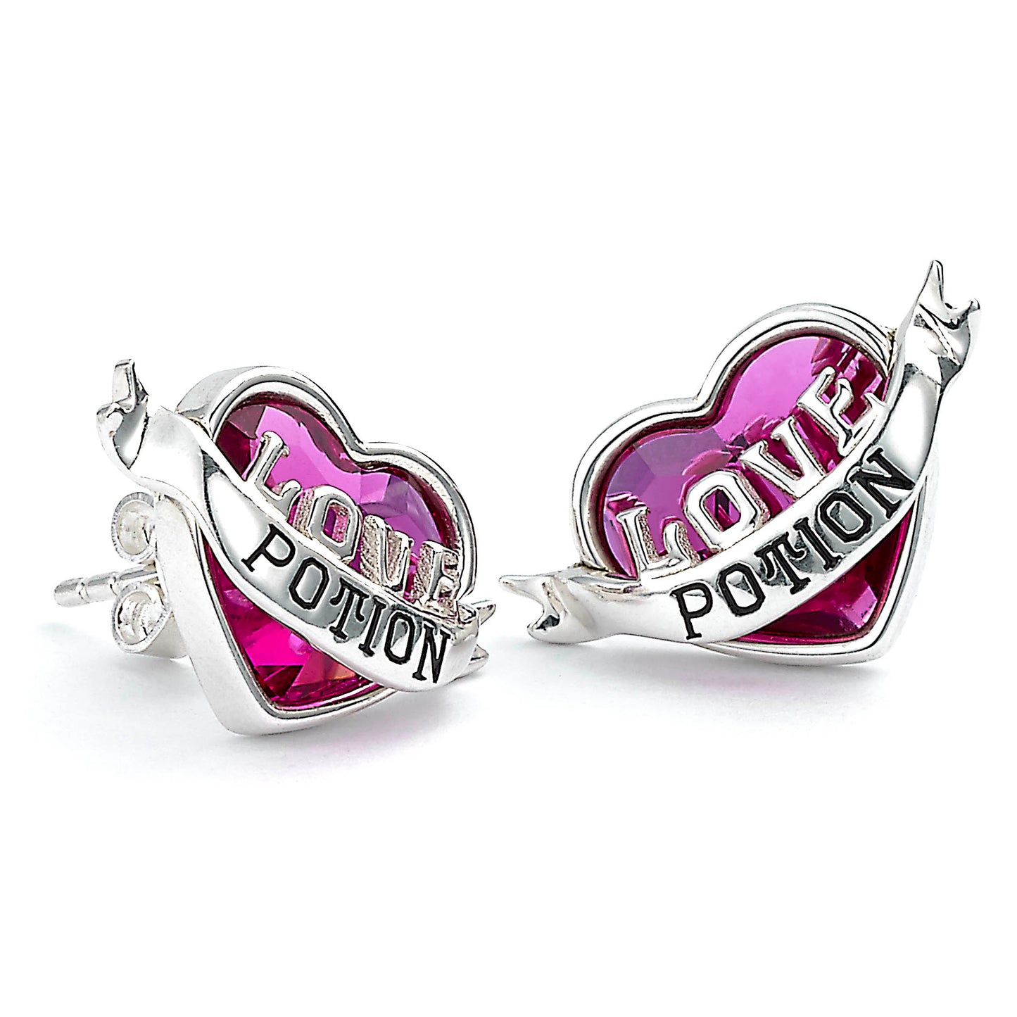 Harry Potter Love Potion Stud Earrings Embellished with Crystals - Sterling Silver