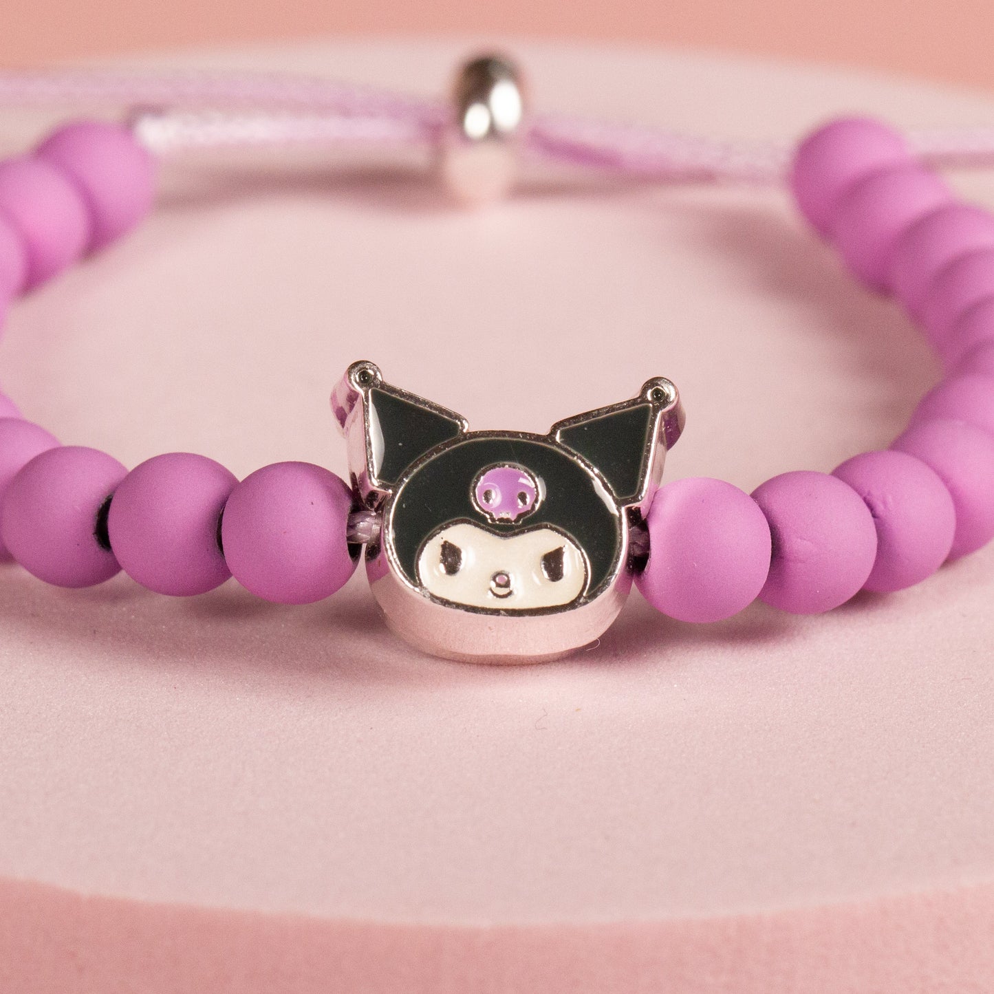 Hello Kitty Purple Beaded Bracelet with Kuromi Charm