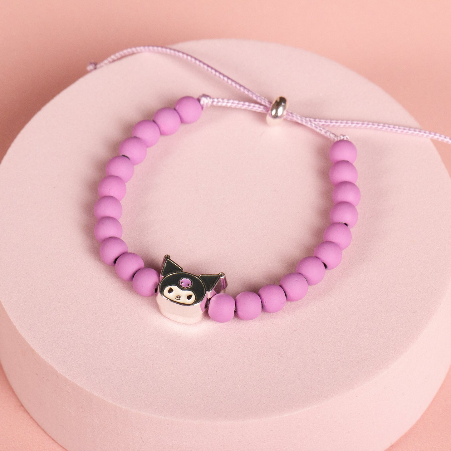 Hello Kitty Purple Beaded Bracelet with Kuromi Charm