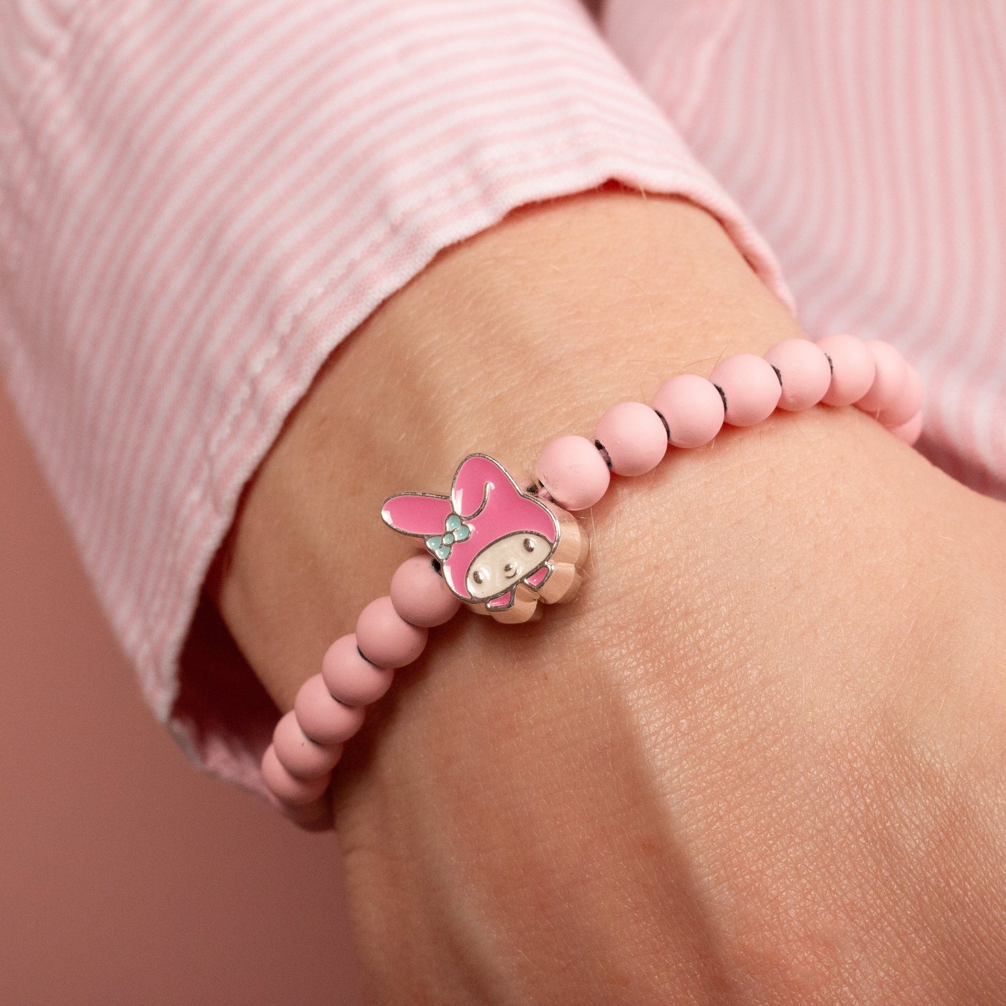 Hello Kitty Pink Beaded Bracelet with My Melody Charm