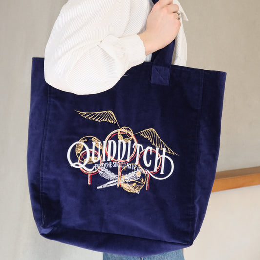 Harry Potter Embroidered Velvet Quidditch Tote Bag