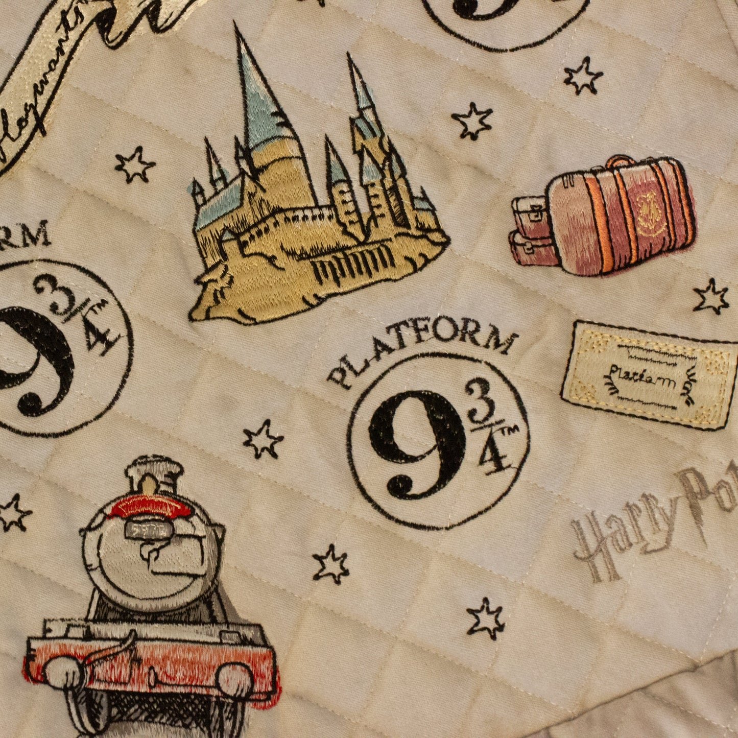 Harry Potter Platform 9 3/4 Embroidered Velvet Tote Bag