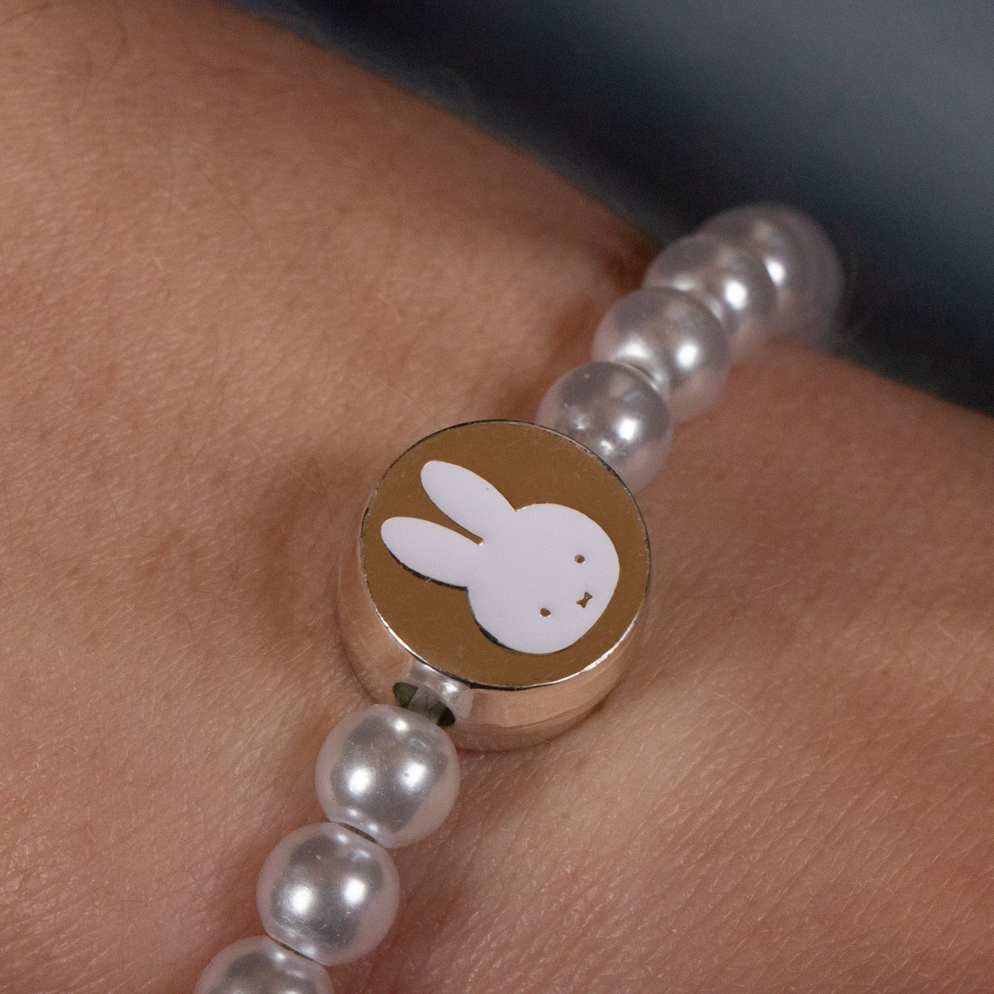 Miffy White Beaded Bracelet with Charm