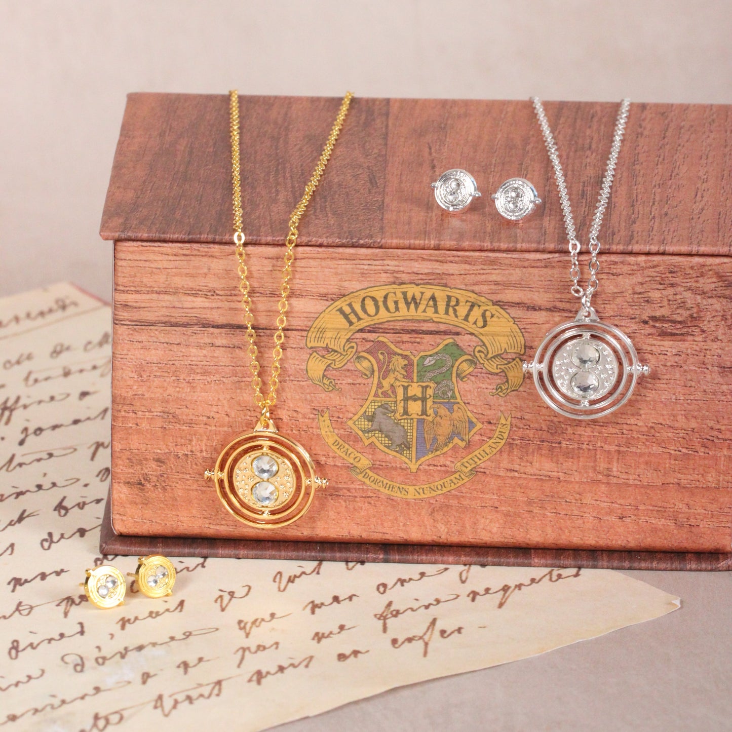 Harry Potter Hermione Potions Gift Box with a Time Turner Necklace & Stud Earrings