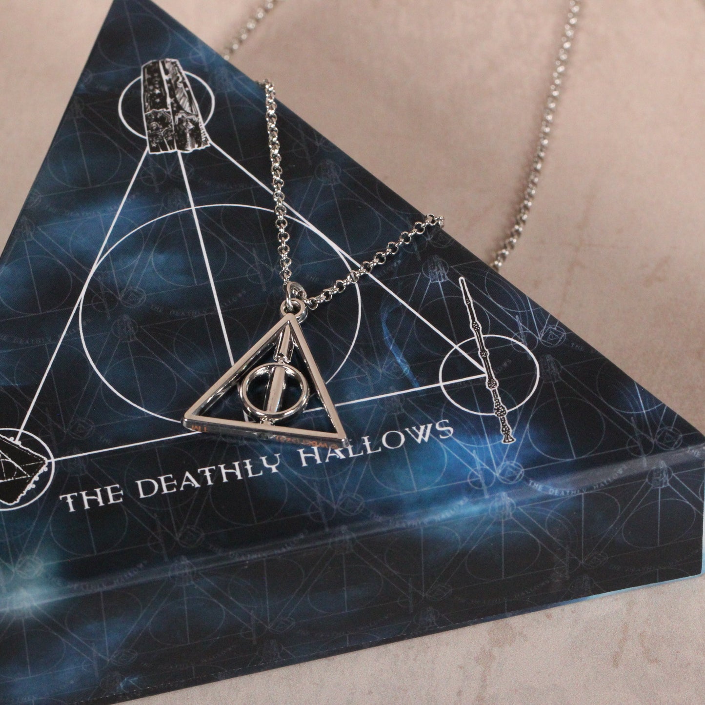 Harry Potter Deathly Hallows Gift Box with Spinning Deathly Hallows Necklace