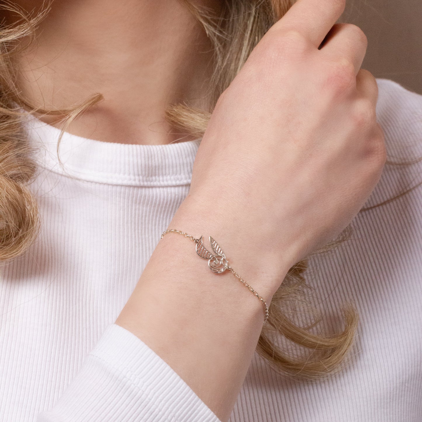 Harry Potter Sterling Silver Golden Snitch Charm Bracelet