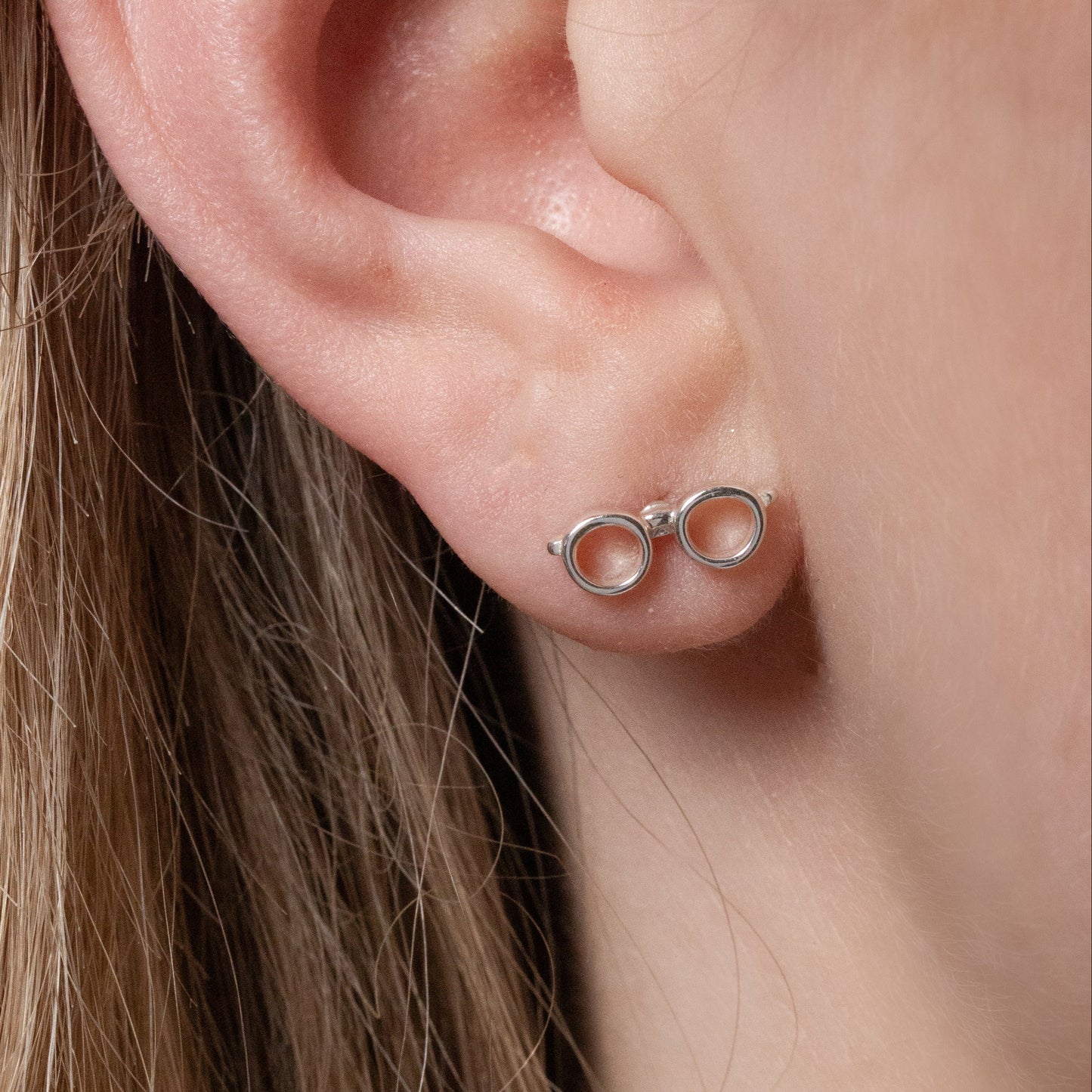 Harry Potter Lightning Bolt Scar and Glasses Stud Earrings - Sterling Silver