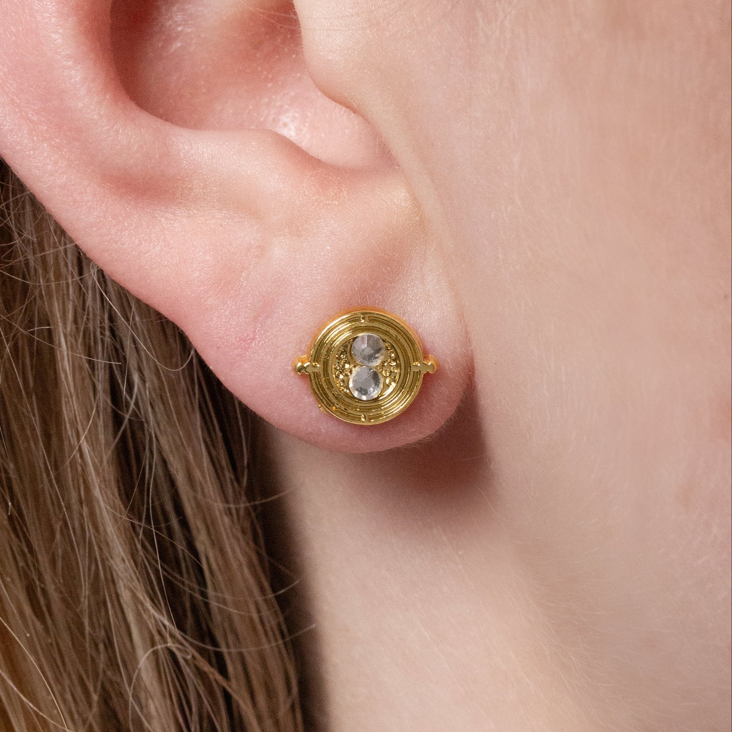 Boucles d'Oreilles Tige Retourneur de Temps Harry Potter - Or