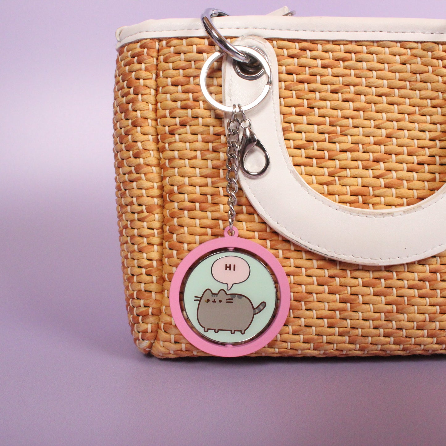 Pusheen the Cat "Hi , Bye" Spinning Keyring