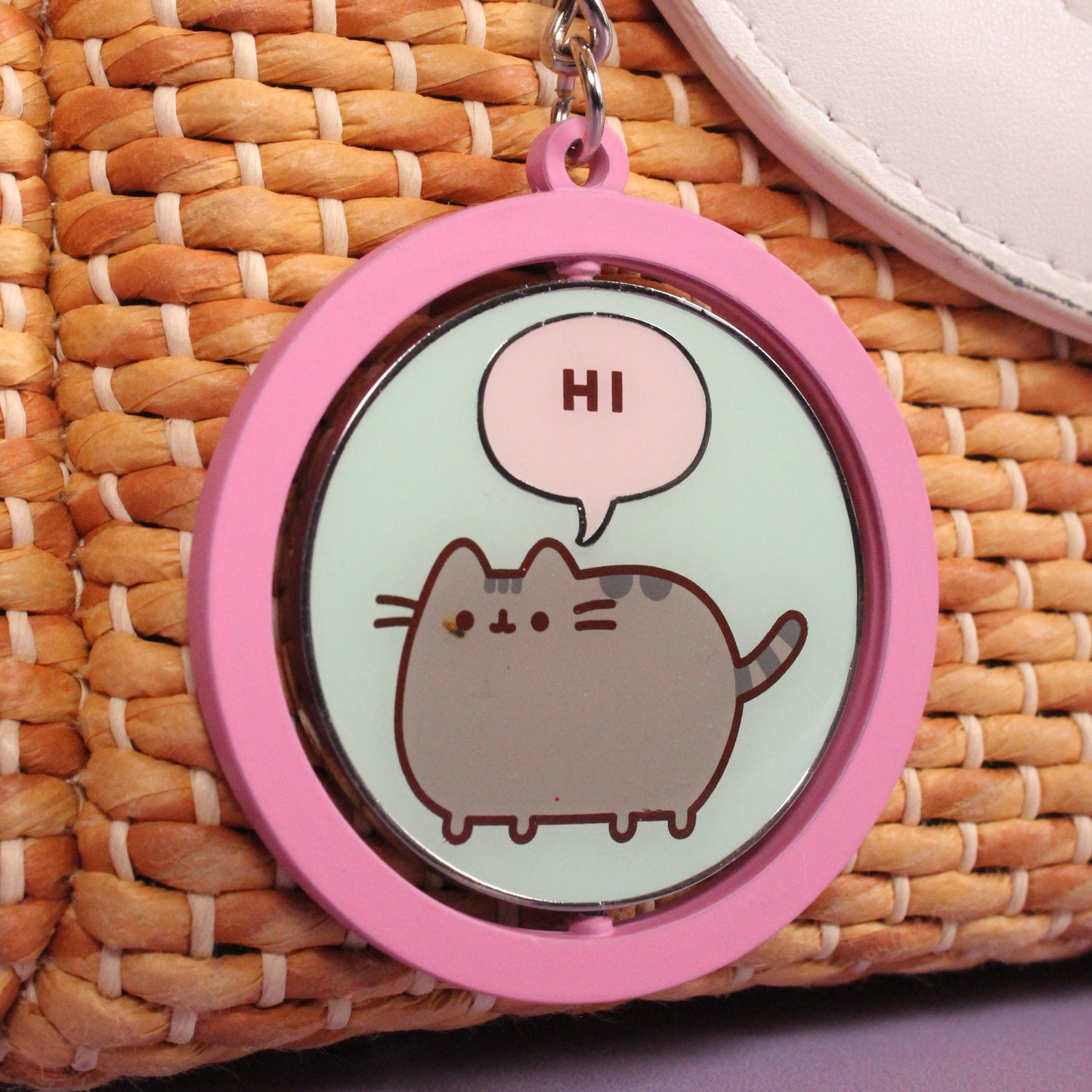 Pusheen the Cat "Hi , Bye" Spinning Keyring