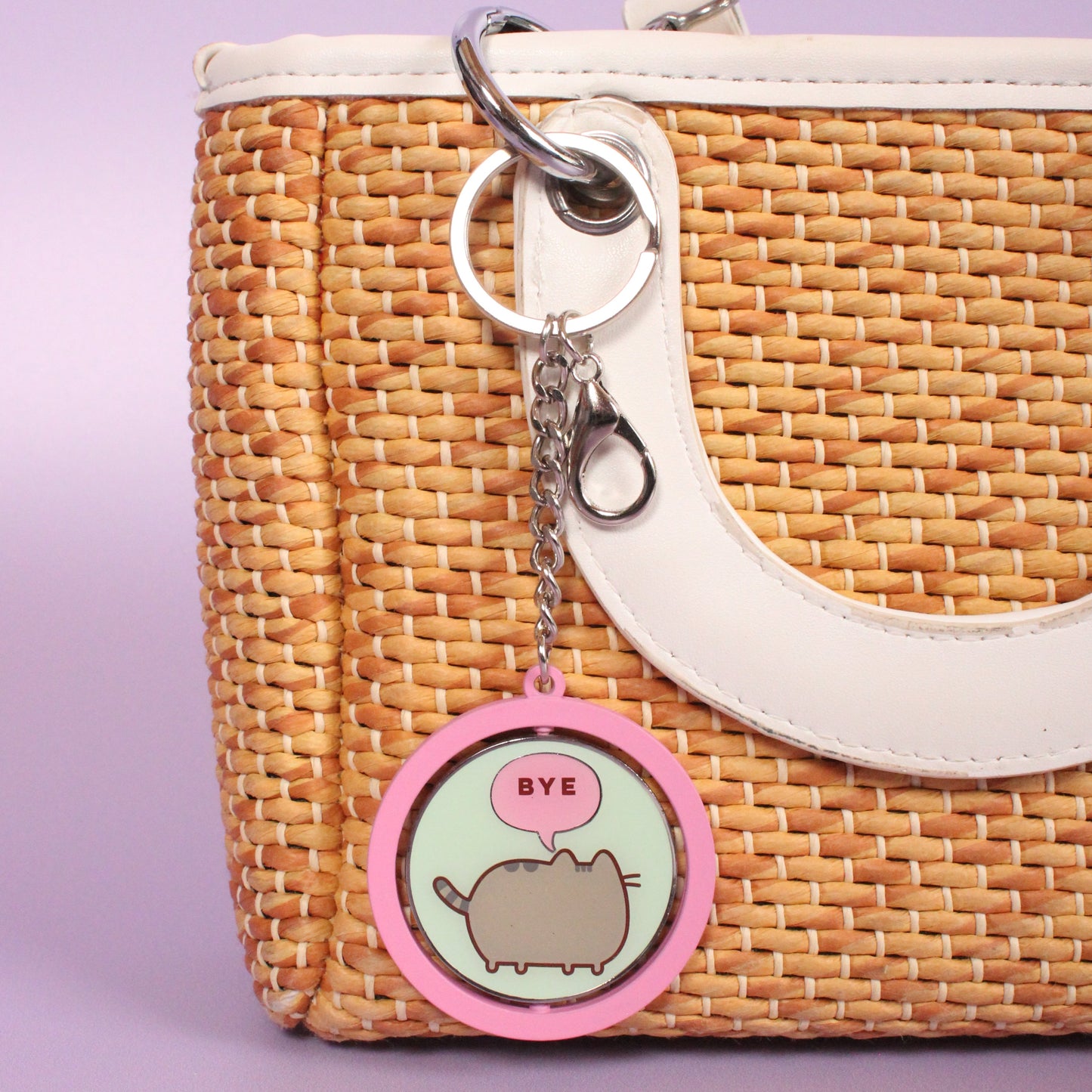 Pusheen the Cat "Hi , Bye" Spinning Keyring