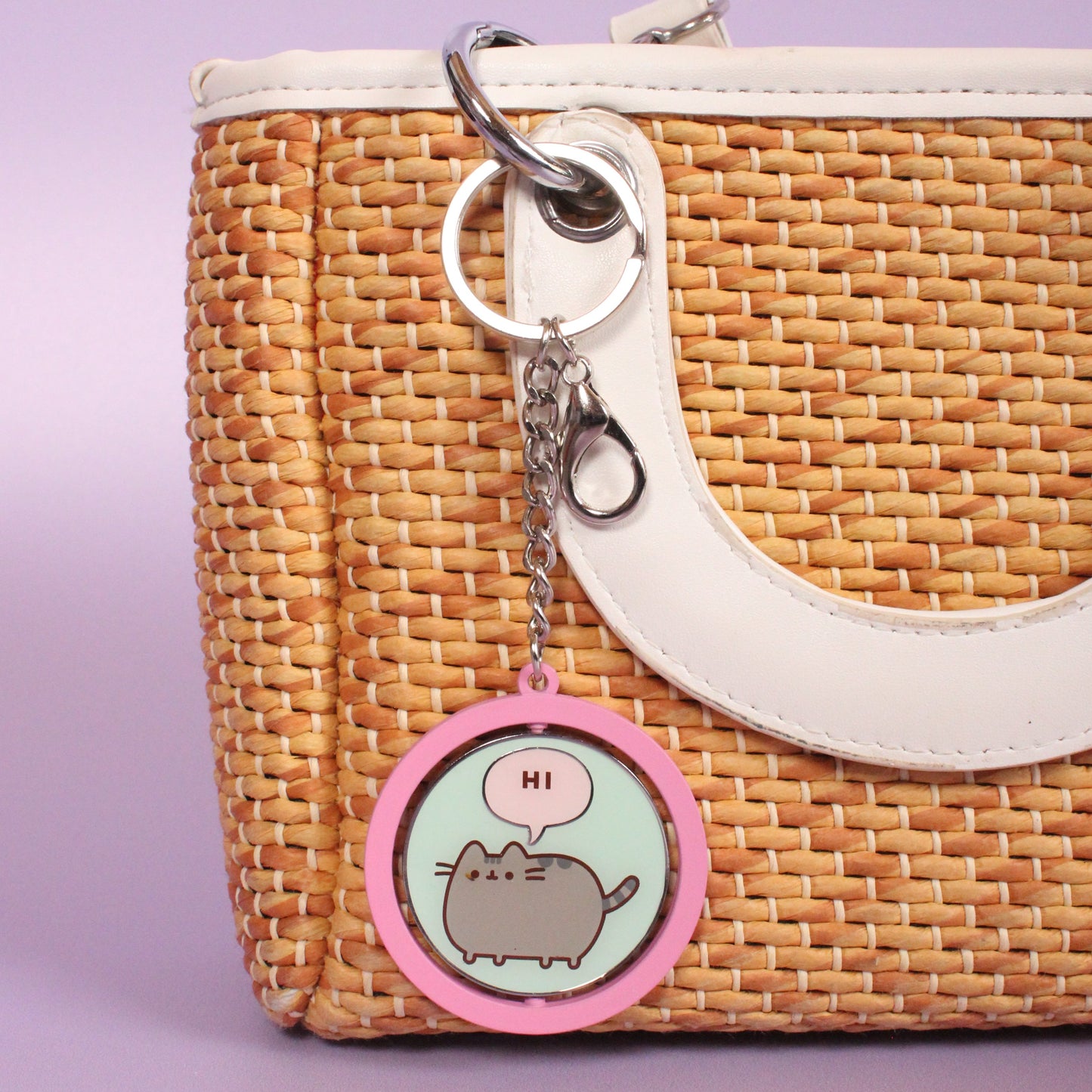 Pusheen the Cat "Hi , Bye" Spinning Keyring