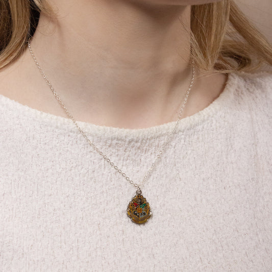 Harry Potter  Hogwarts Crest Necklace - Silver
