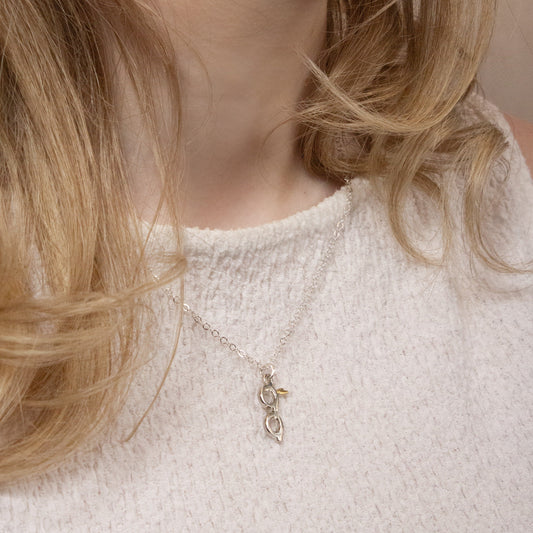 Harry Potter  Lightning Bolt & Glasses Necklace - Silver