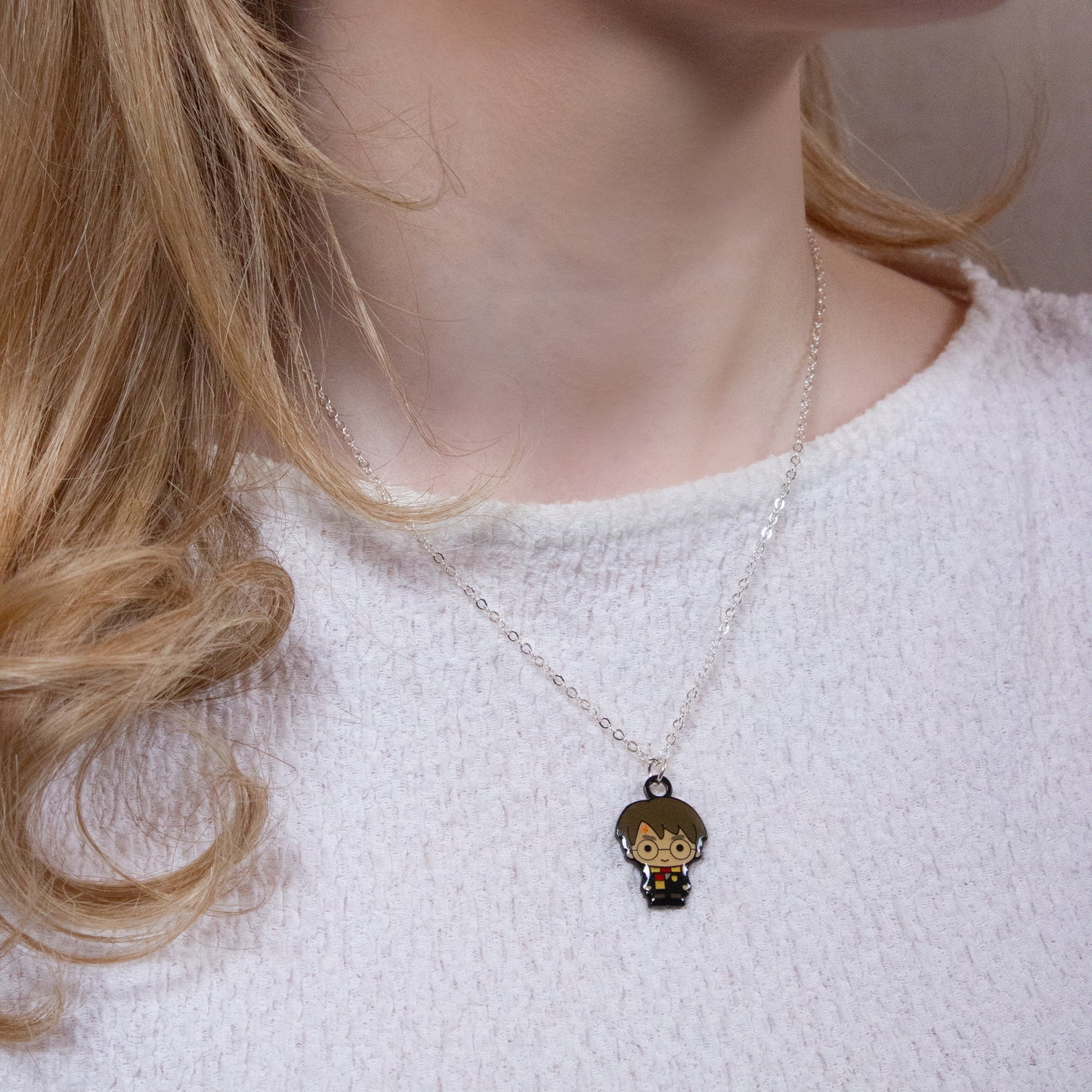 Harry Potter Chibi Style Necklace - Silver