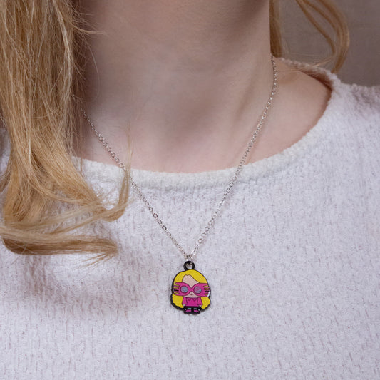 Harry Potter Luna Lovegood Chibi Style Necklace - Silver