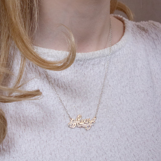 Harry Potter Always Necklace Embellished with Crystals - Sterling Silver