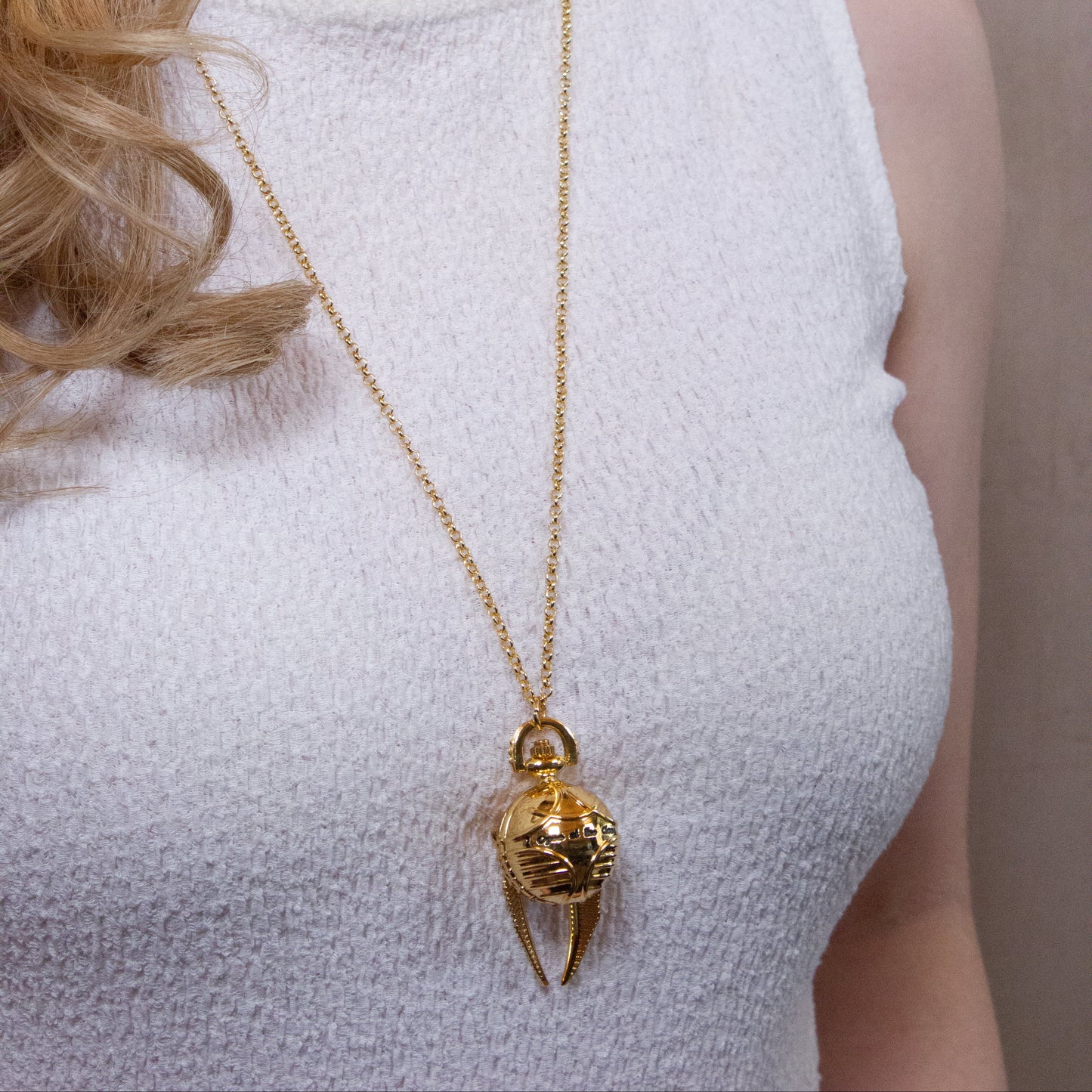 Harry Potter Golden Snitch Watch Necklace - Gold