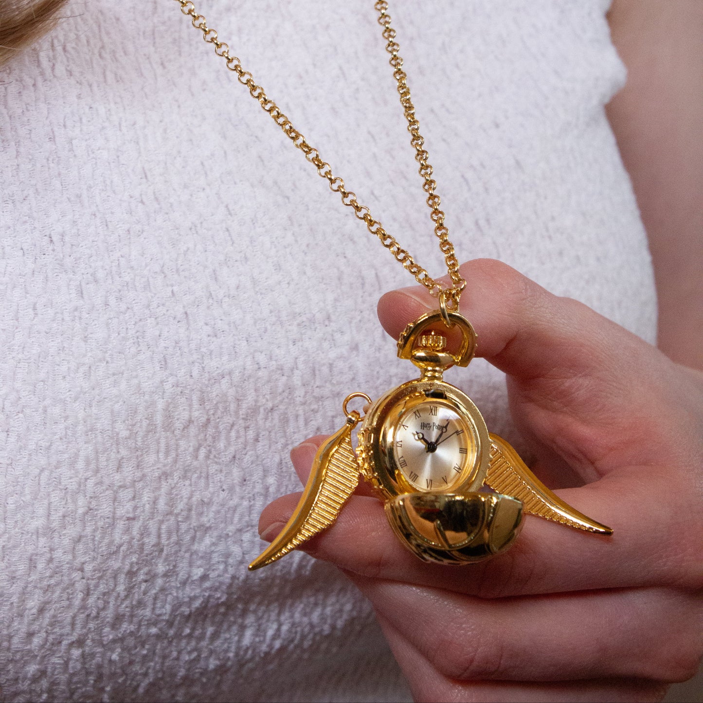 Harry Potter Golden Snitch Watch Necklace - Gold