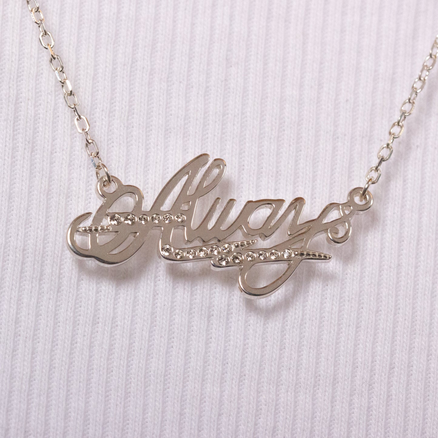 Harry Potter Always Necklace Embellished with Crystals - Sterling Silver