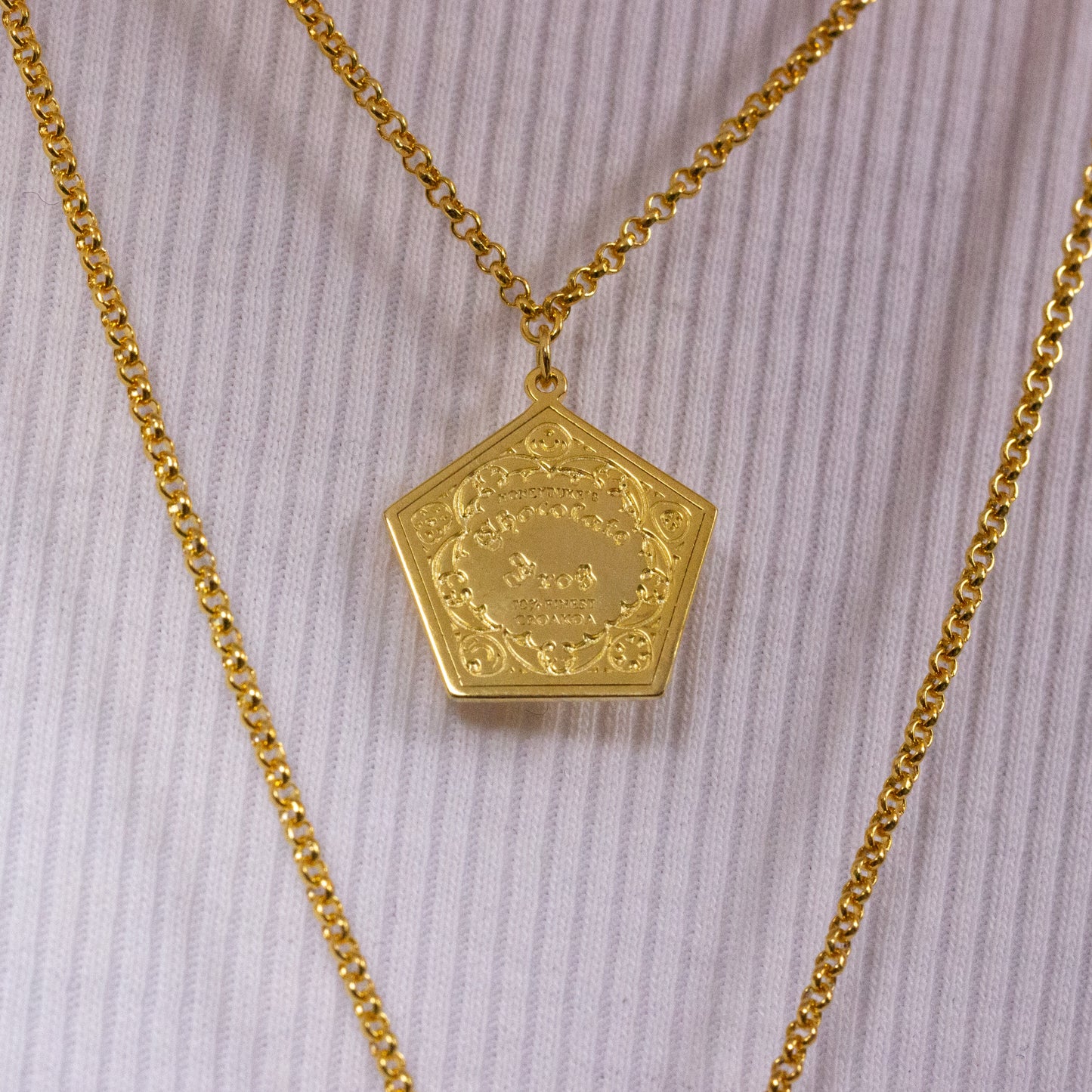 Harry Potter Sterling Silver Chocolate Frog Necklace with Crystal Elements