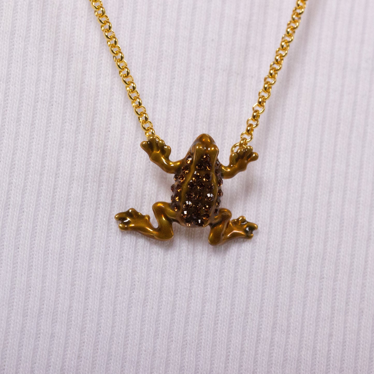 Harry Potter Sterling Silver Chocolate Frog Necklace with Crystal Elements