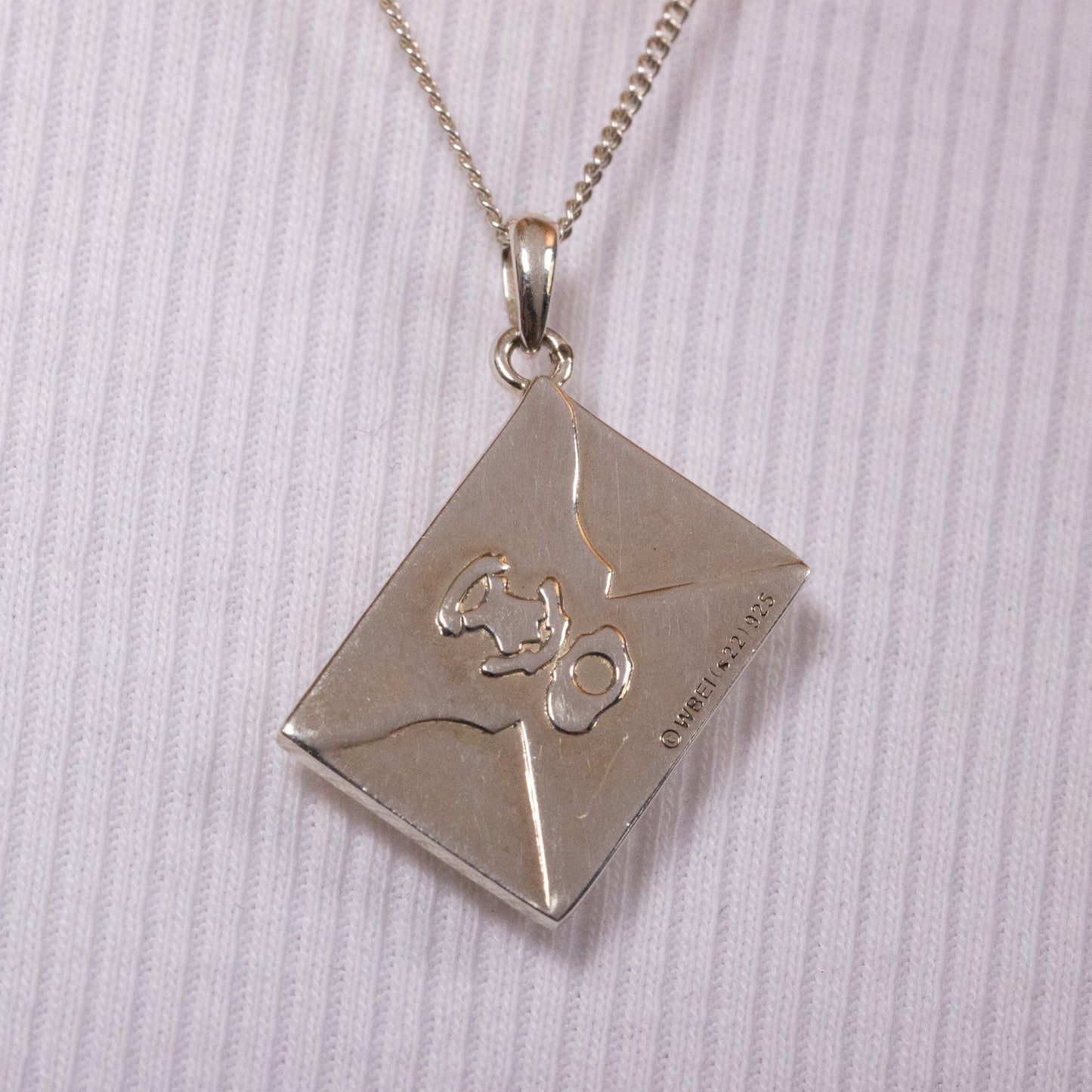 Harry Potter Sterling Silver Hogwarts Acceptance Letter Charm Necklace - Silver
