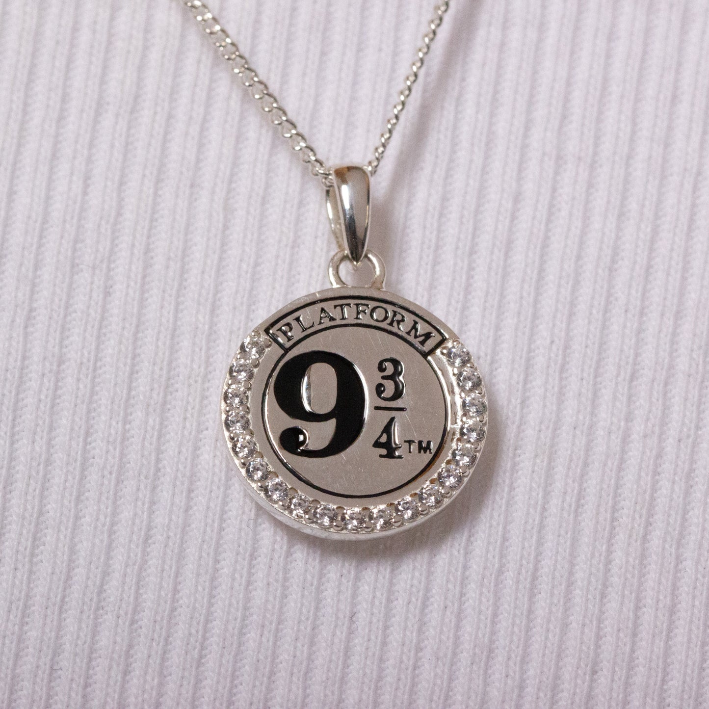 Harry Potter Platform 9 3/4 Necklace Embellished with Crystals - Sterling Silver