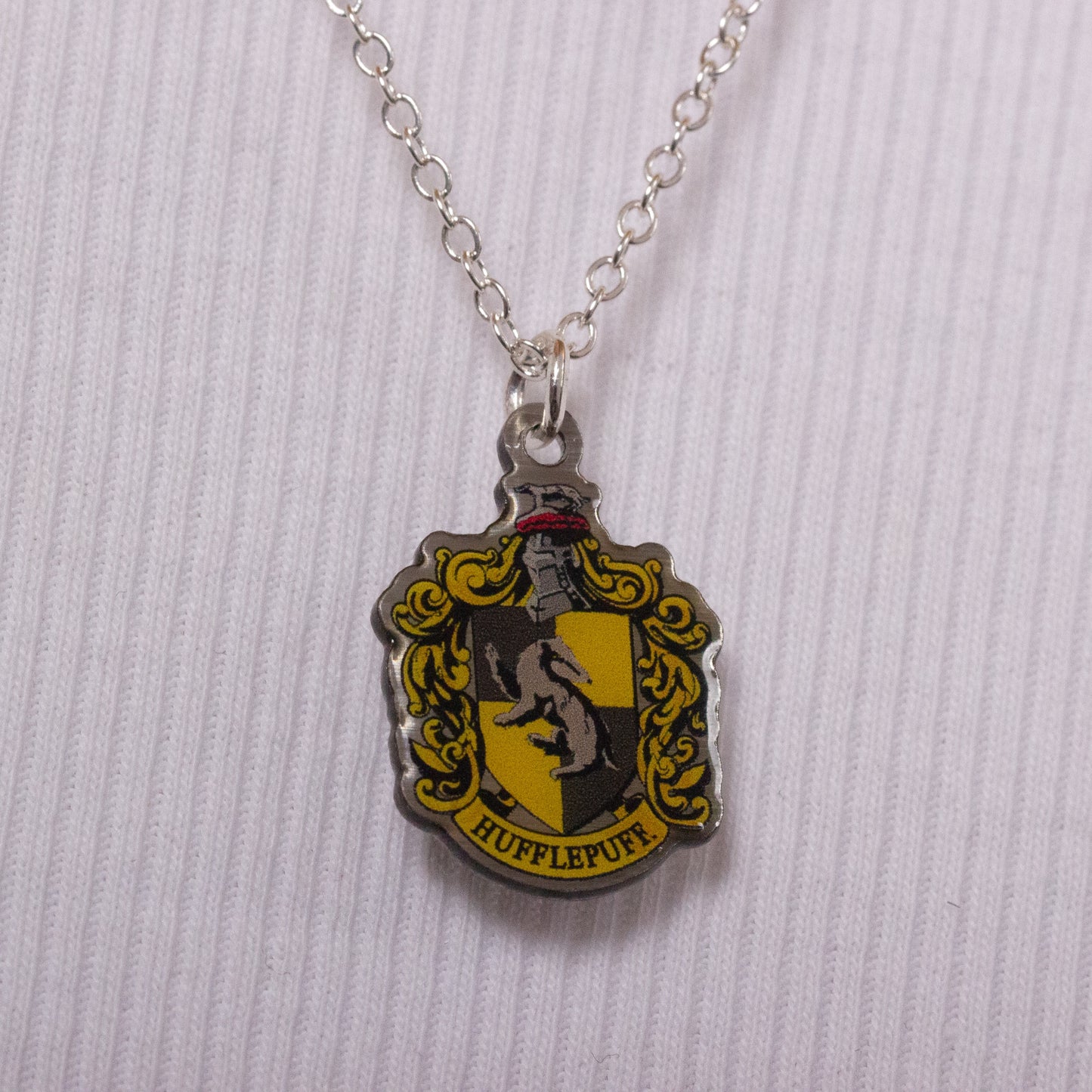 Harry Potter Hufflepuff Crest Slider Necklace - Yellow