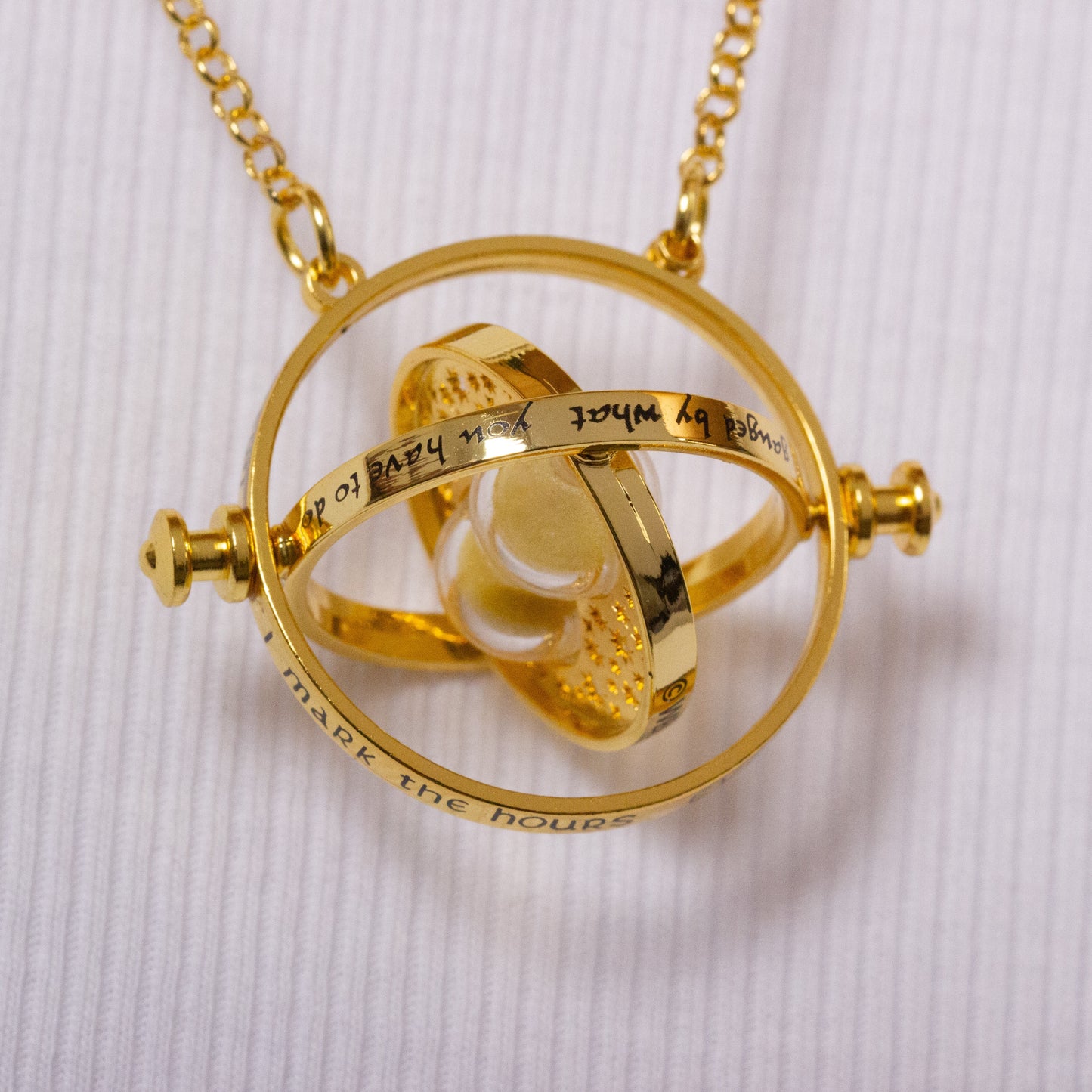 Harry Potter  Spinning Time Turner Necklace - Gold - 30mm
