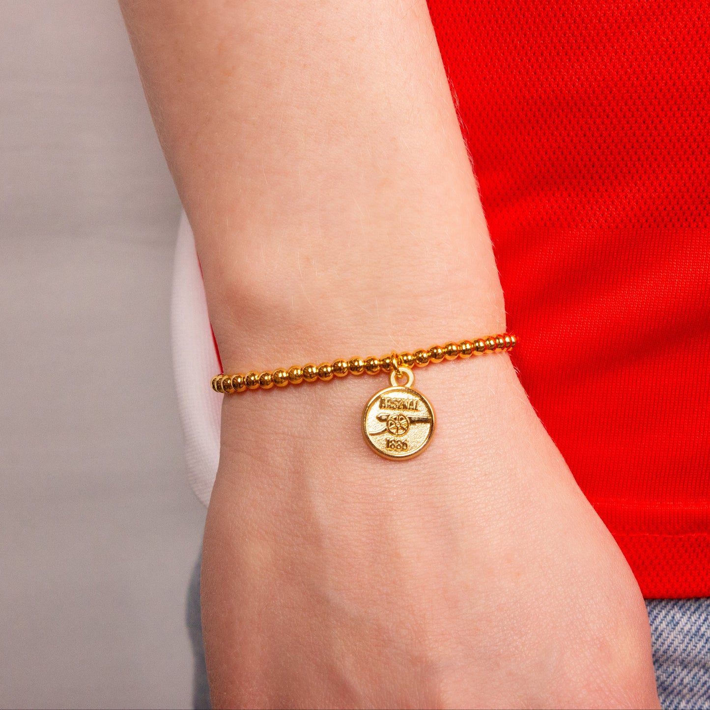 Arsenal Football Club Gold tone Ballbead Bracelet