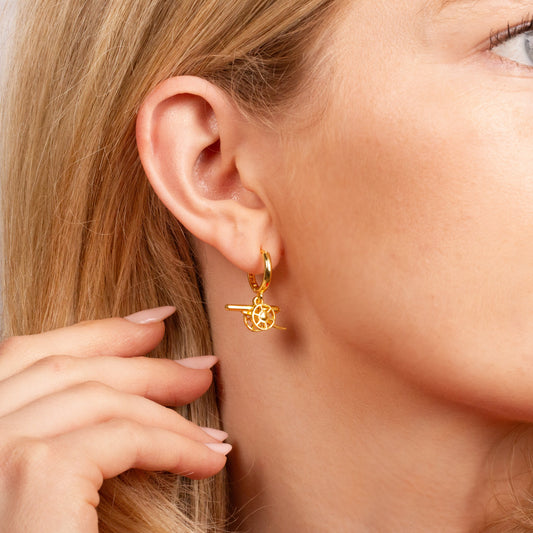 Arsenal Football Club Gold Tone Cannon Hoop Earrings