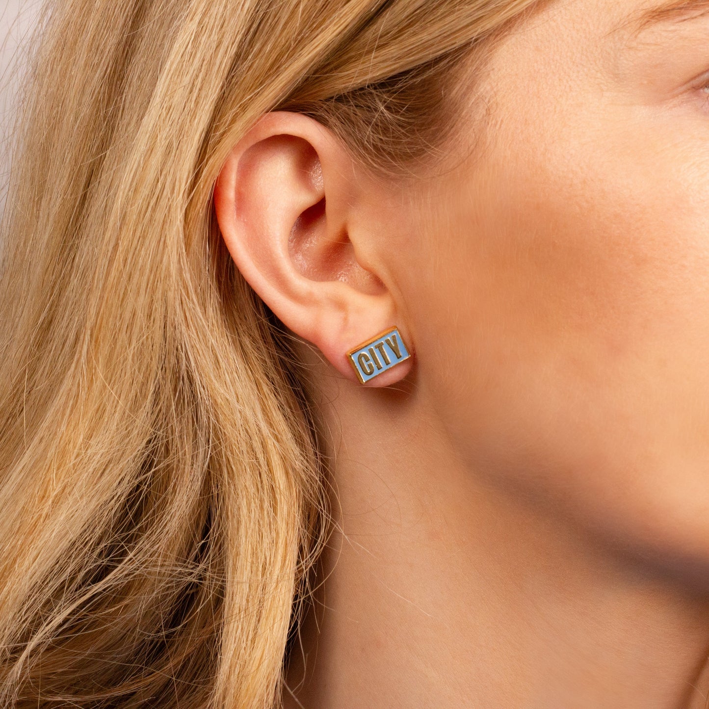 Manchester City Football Club Set of Three Stud Earrings