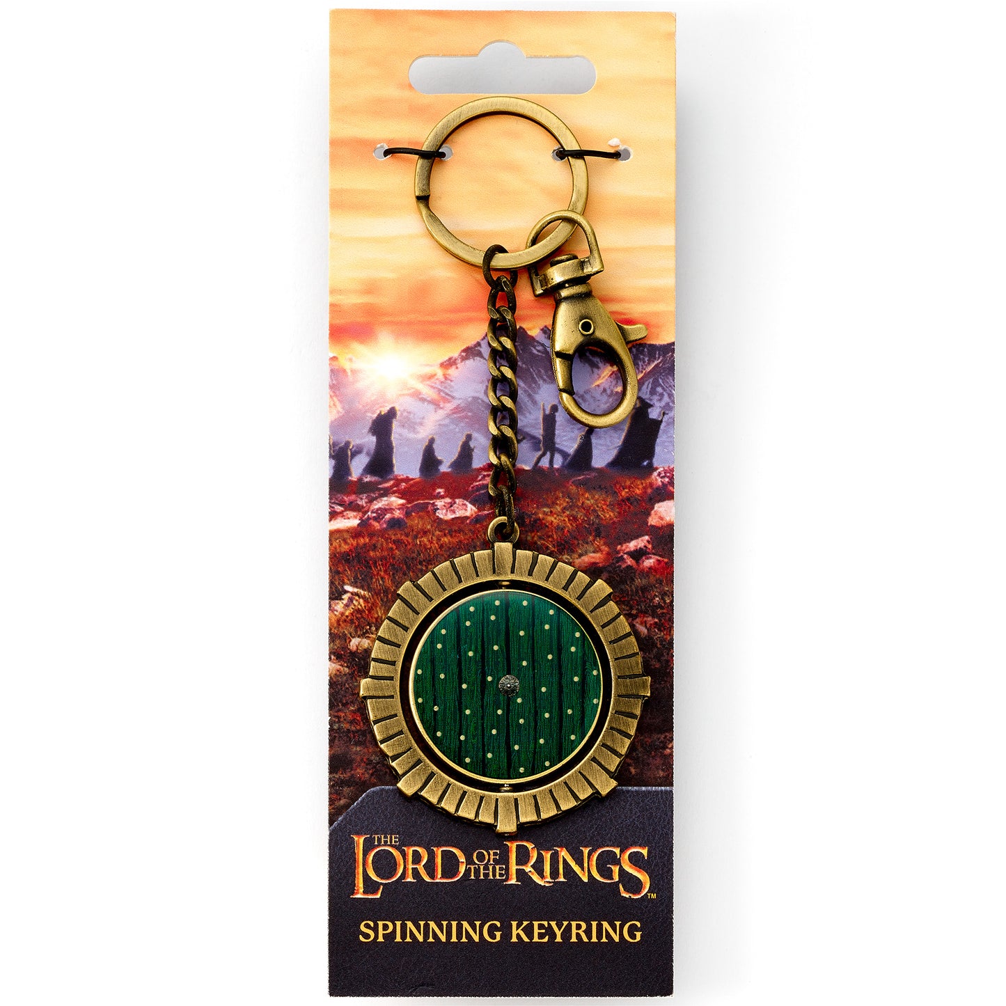 The Lord of The Rings Hobbit Door Keyring - Green