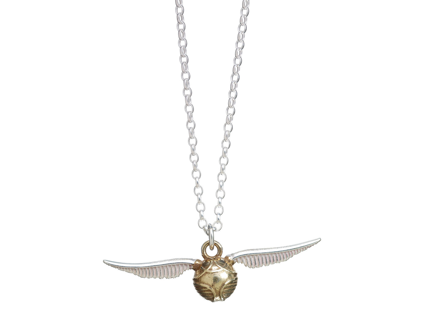 Harry Potter Golden Snitch Charm Necklace in Sterling Silver - Silver