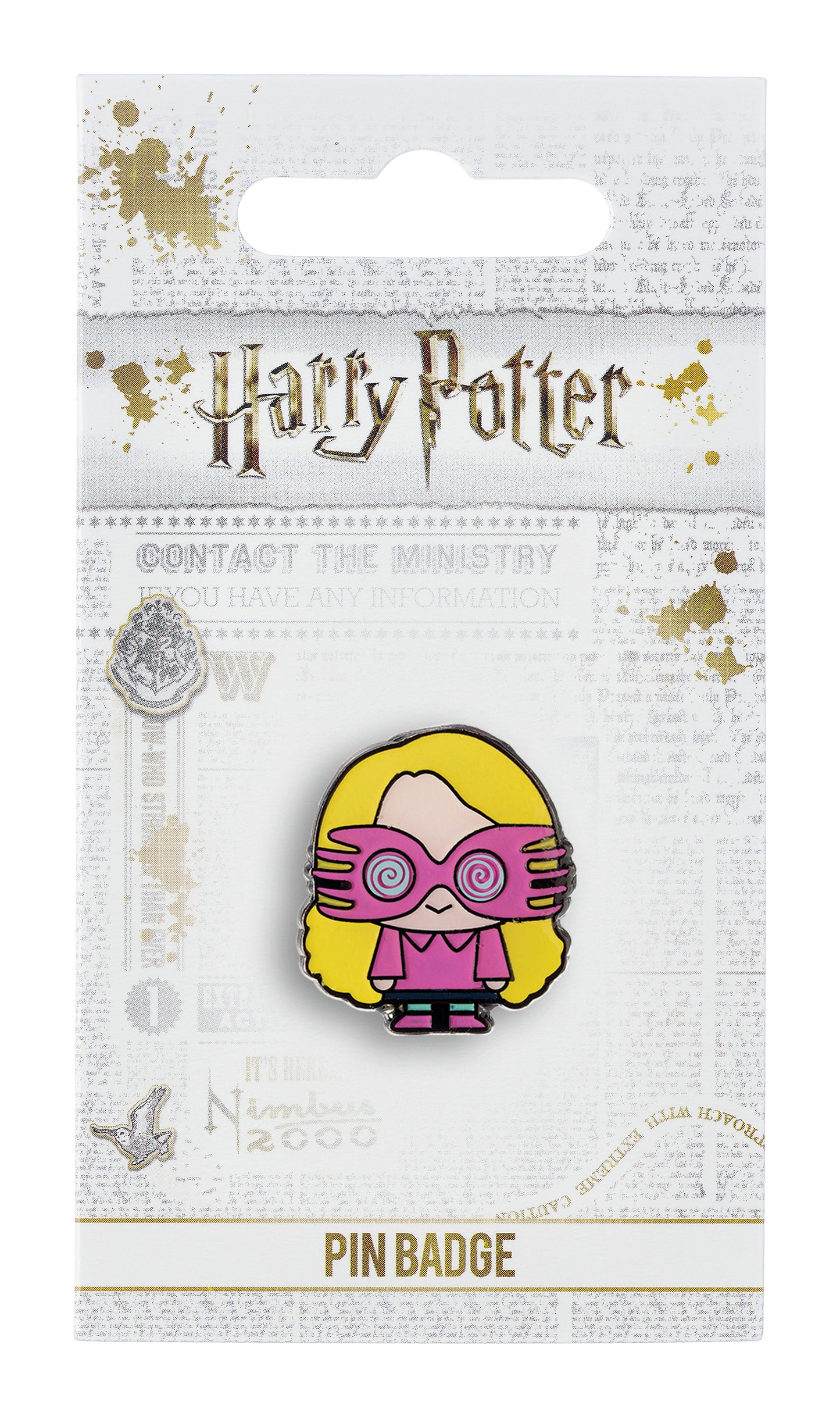 Harry Potter Luna Lovegood Chibi Style Pin Badge - Pink