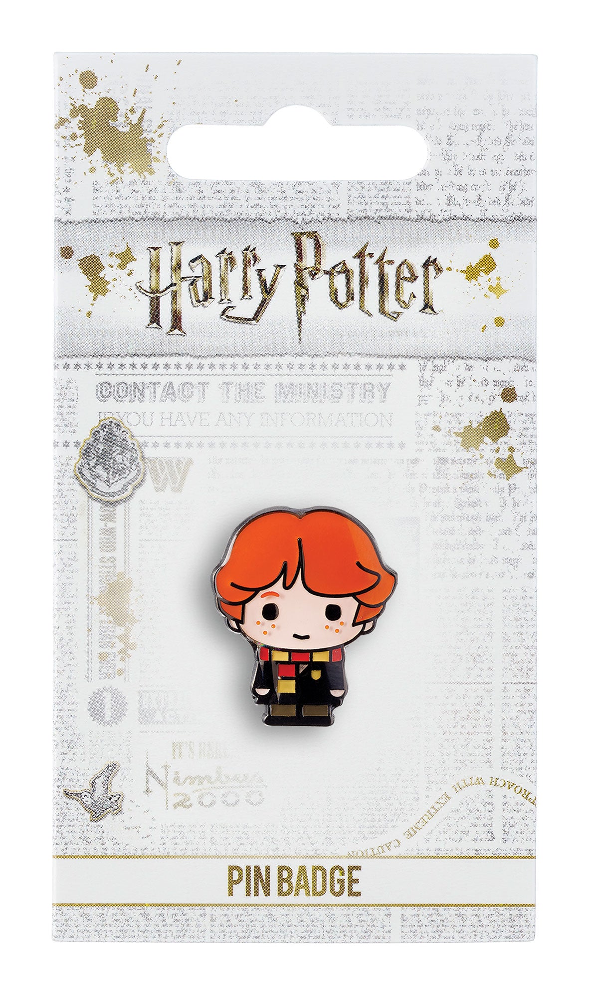 Harry Potter Ron Weasley Chibi Style Pin Badge - Orange