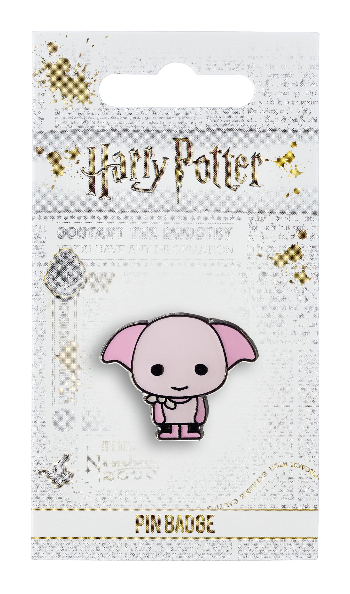 Harry Potter Dobby the Elf Chibi Style Pin Badge - Pink