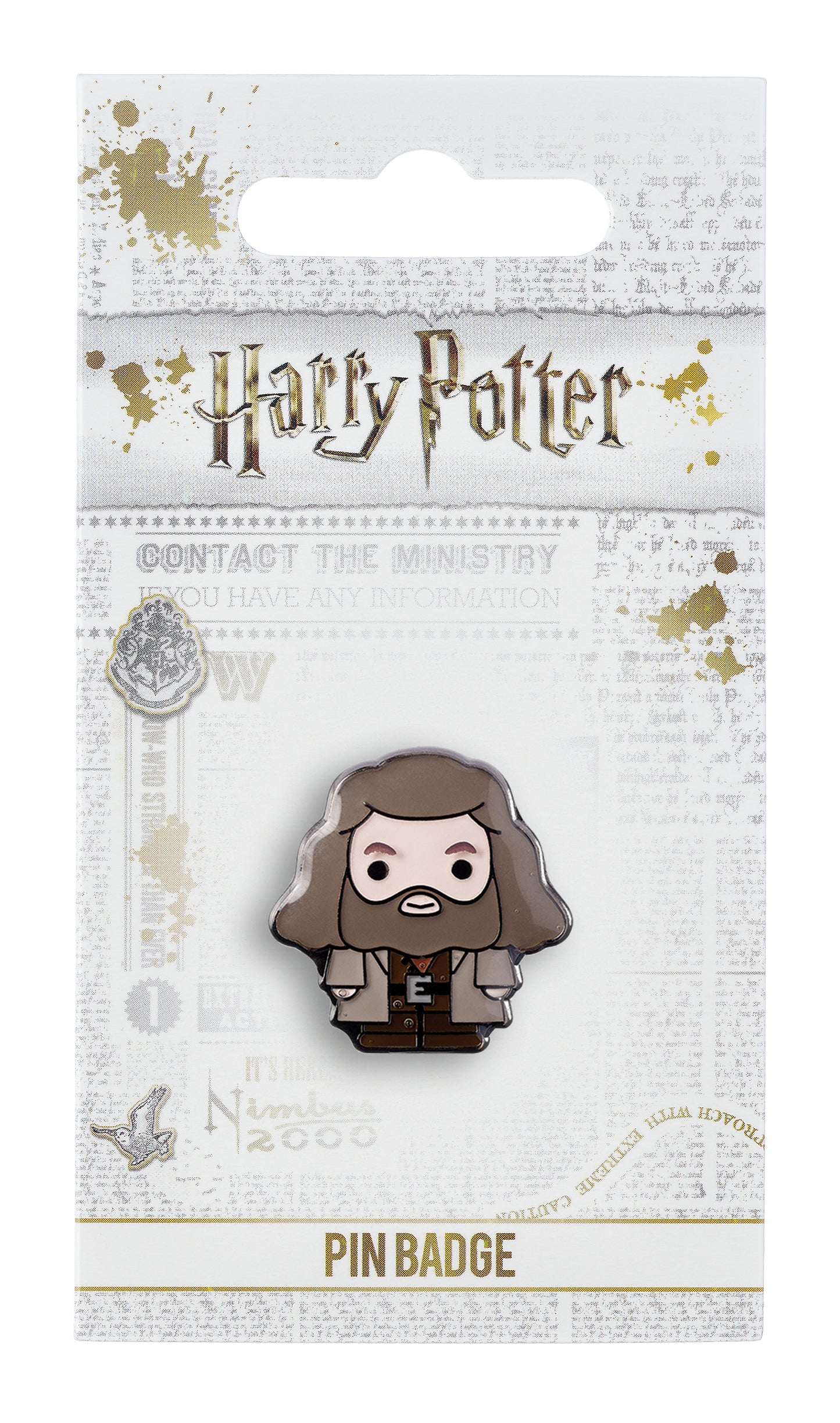 Harry Potter Hagrid Chibi Style Pin Badge - Brown