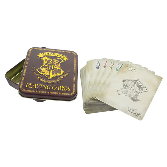 Jeu de cartes à jouer Harry Potter Poudlard dans une boîte en fer blanc - Rouge