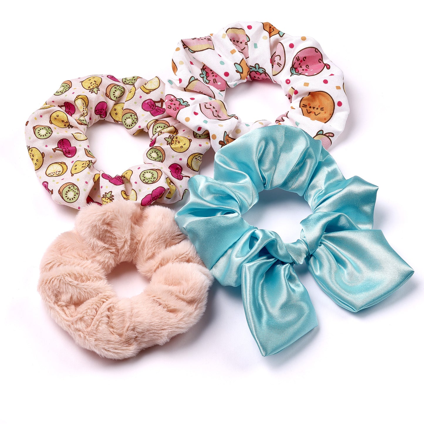 Pusheen The Cat Fruit Themed Scrunchie Set - Pink & Blue