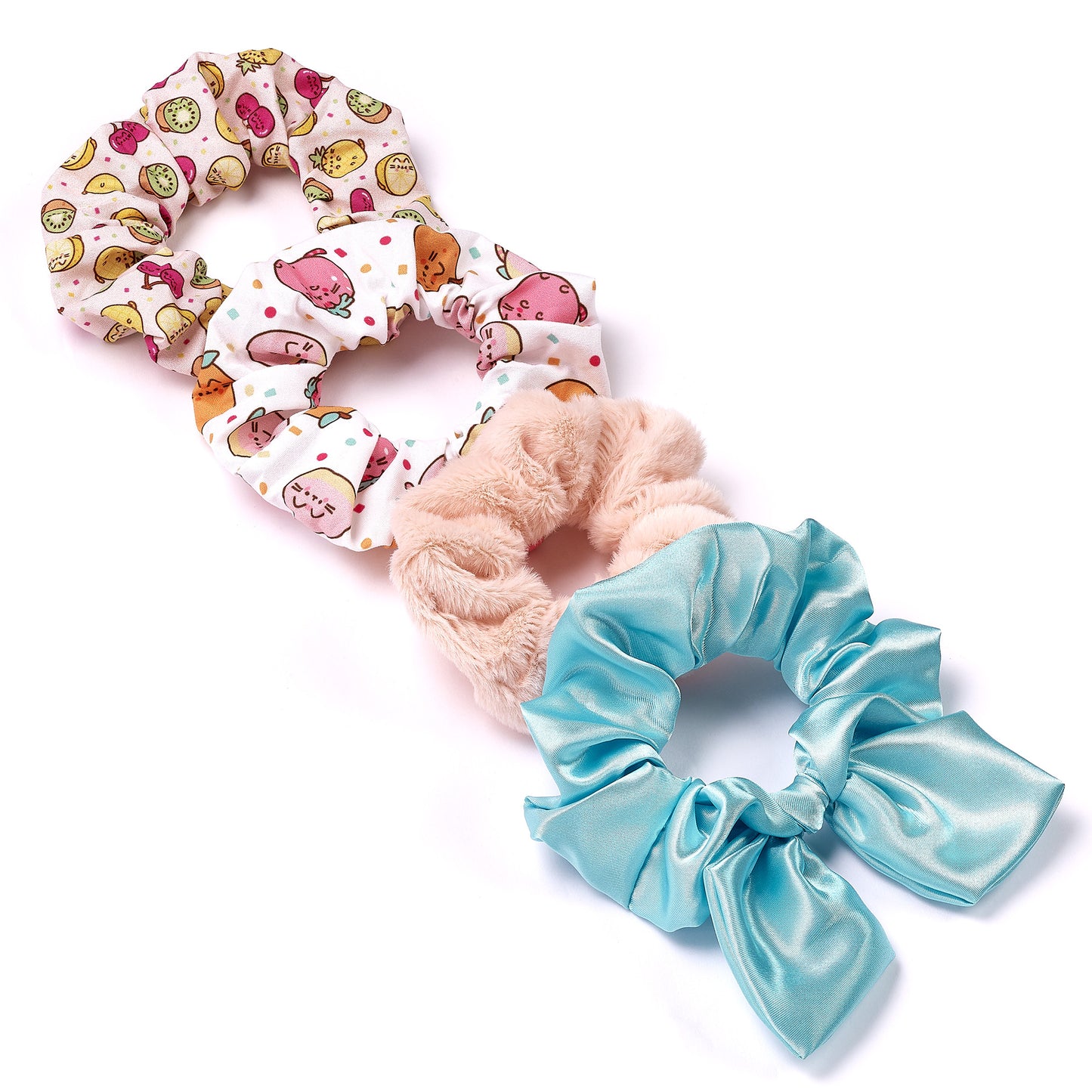 Pusheen The Cat Fruit Themed Scrunchie Set - Pink & Blue