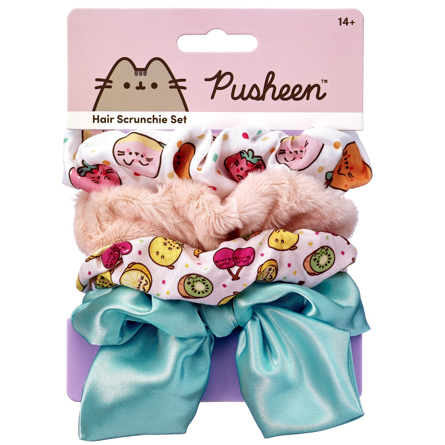 Pusheen The Cat Fruit Themed Scrunchie Set - Pink & Blue