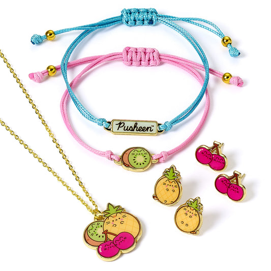 Pusheen The Cat Fruits Themed Jewellery Set - Multicoloured