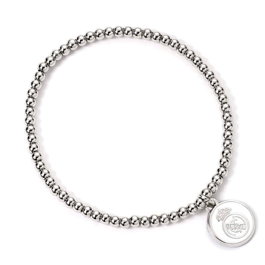 Real Madrid Silver Tone Disc Ball Bead Bracelet