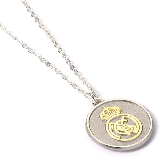 Real Madrid Silver Tone Pendant with Crest Necklace