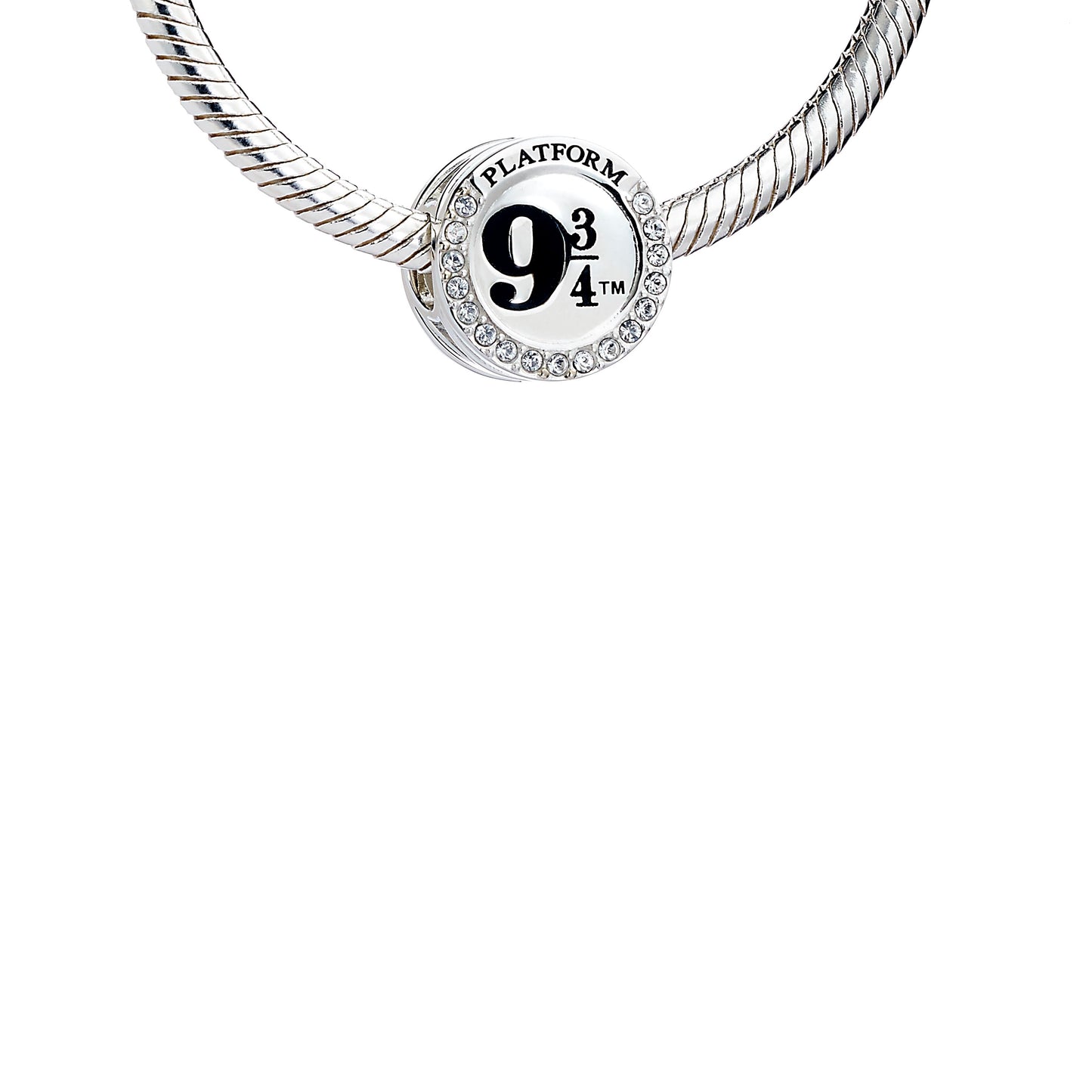 Harry Potter Platform 9 3/4 Charm Bead Embellished with Crystals - Sterling Silver