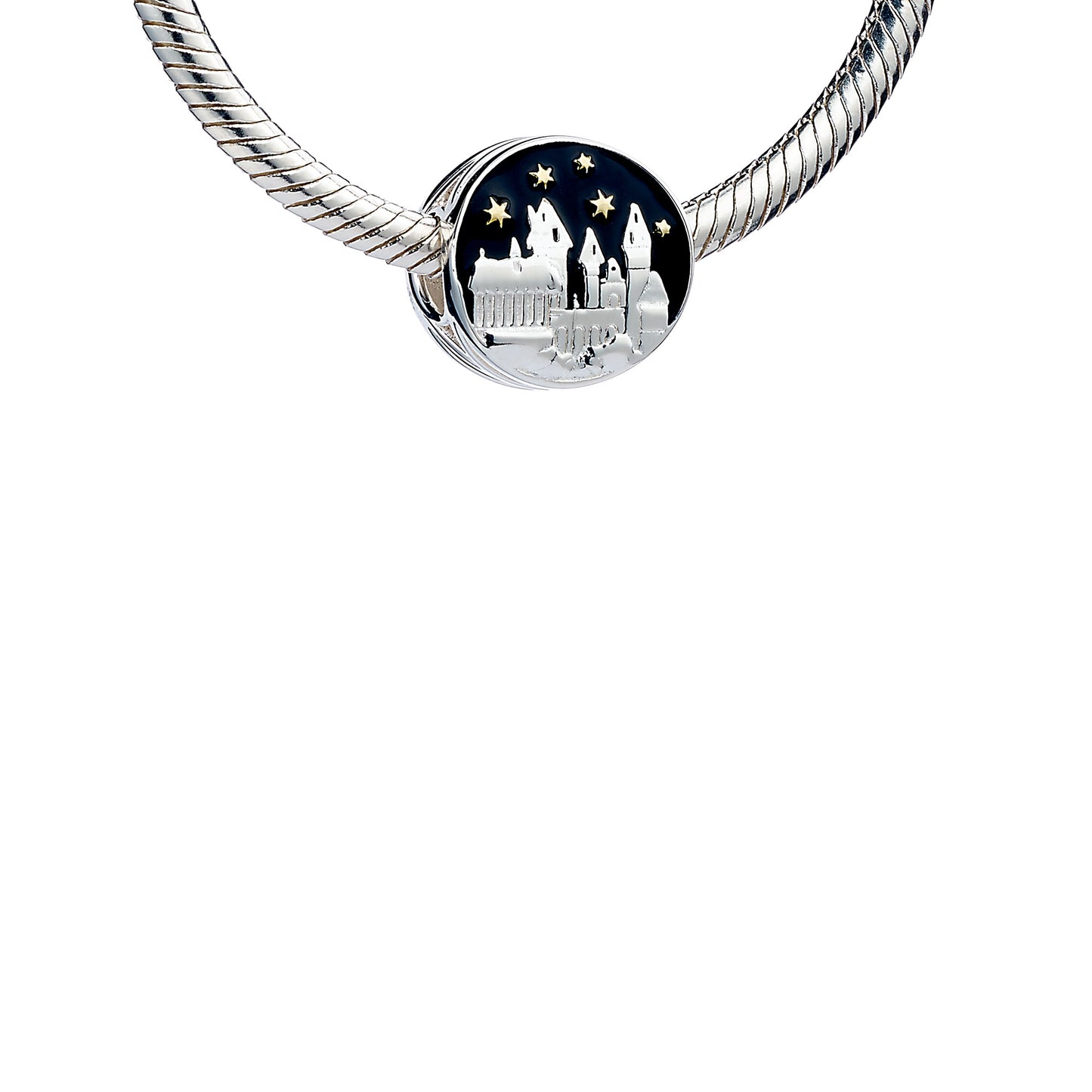 Charm de perle d'espacement du château de Poudlard Harry Potter - Argent sterling