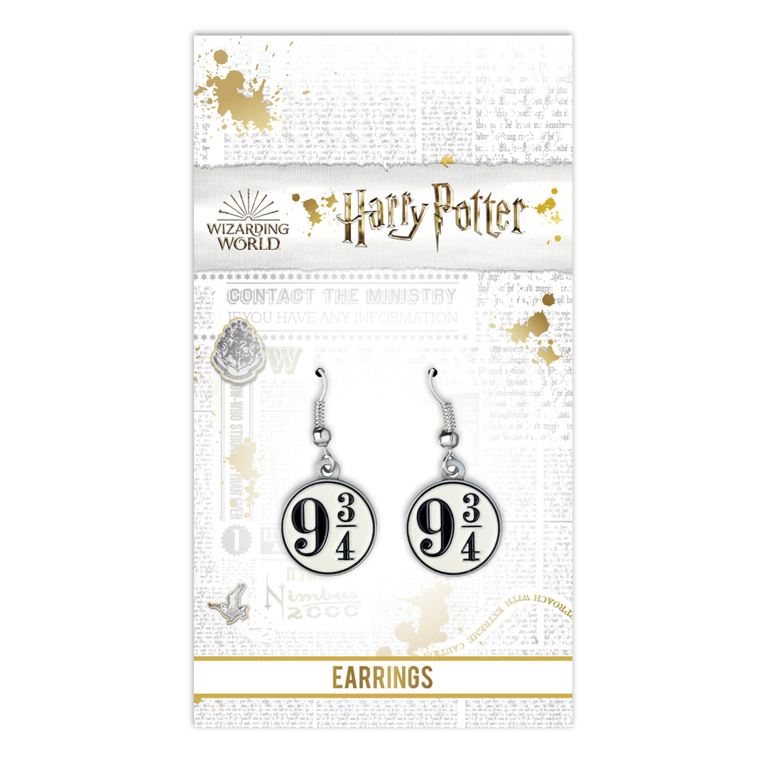 Boucles d'Oreilles Pendantes Harry Potter Plateforme 9 3/4 - Argent