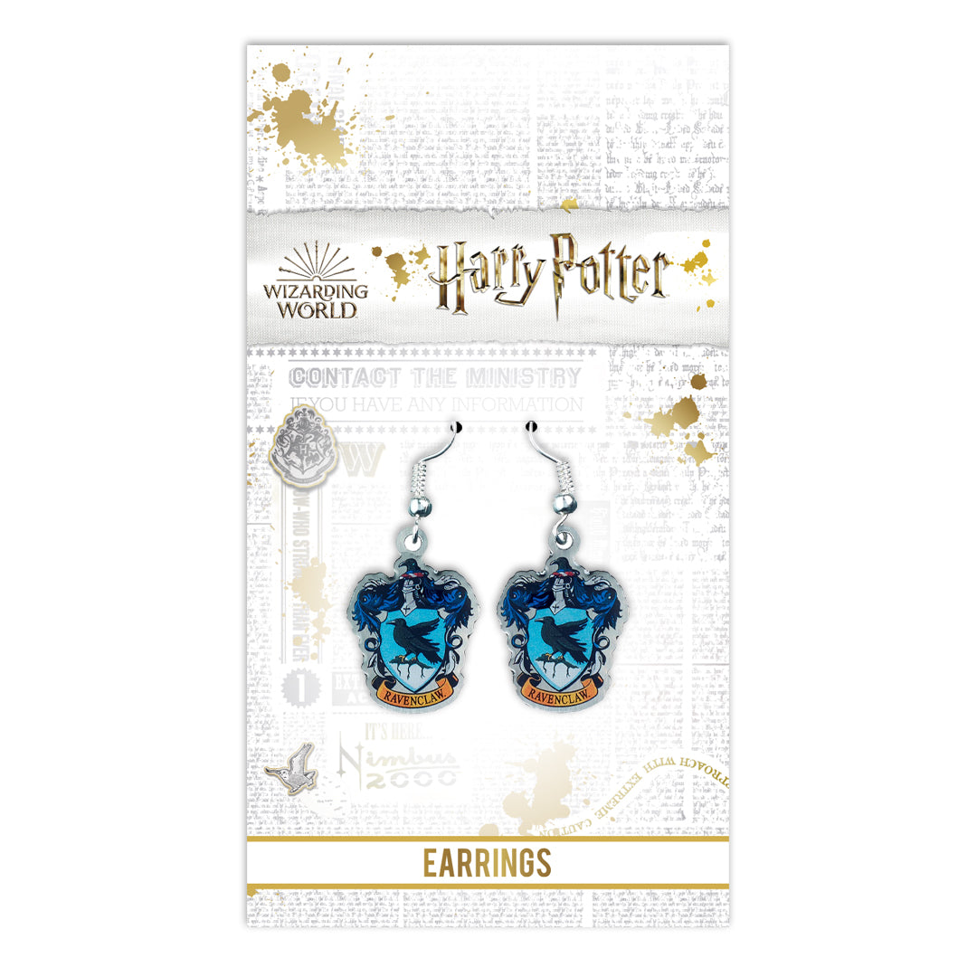 Harry Potter  Ravenclaw Crest Drop Earrings - Silver